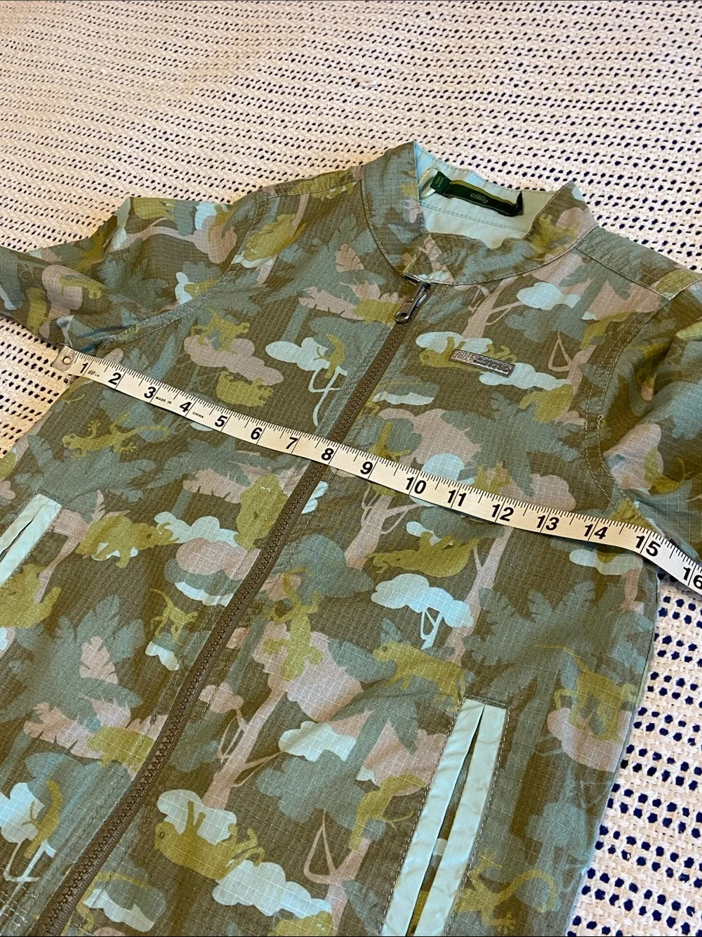 Oilily Kids Camo Ripstop Wildlife Research Full Zip-Up Size 7- 8 year old child